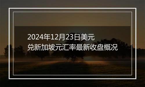 2024年12月23日美元兑新加坡元汇率最新收盘概况
