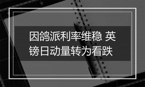 因鸽派利率维稳 英镑日动量转为看跌