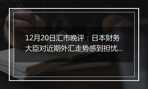 12月20日汇市晚评:日本财务大臣对近期外汇走势感到担忧 将对日元采取干预措施