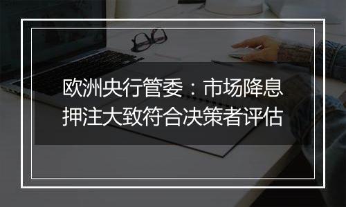 欧洲央行管委:市场降息押注大致符合决策者评估