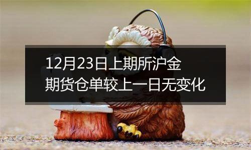 12月23日上期所沪金期货仓单较上一日无变化