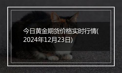 今日黄金期货价格实时行情(2024年12月23日)