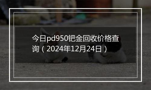 今日pd950钯金回收价格查询(2024年12月24日)