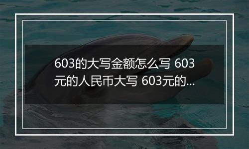 603的大写金额怎么写 603元的人民币大写 603元的数字大写