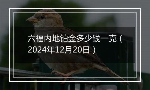 六福内地铂金多少钱一克(2024年12月20日)