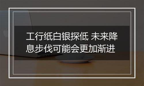 工行纸白银探低 未来降息步伐可能会更加渐进