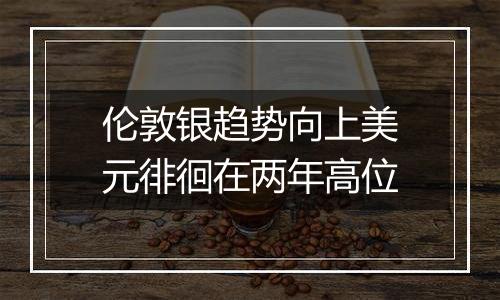 伦敦银趋势向上美元徘徊在两年高位