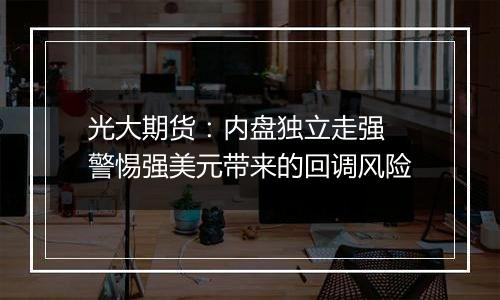 光大期货:内盘独立走强 警惕强美元带来的回调风险