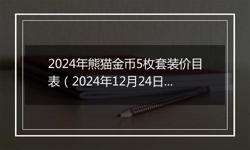 2024年熊猫金币5枚套装价目表(2024年12月24日)