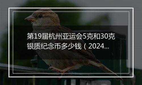 第19届杭州亚运会5克和30克银质纪念币多少钱(2024年12月24日)
