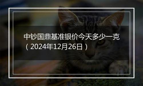中钞国鼎基准银价今天多少一克(2024年12月26日)