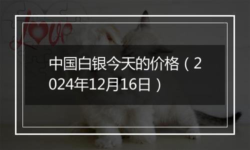 中国白银今天的价格(2024年12月16日)
