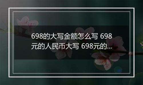 698的大写金额怎么写 698元的人民币大写 698元的数字大写