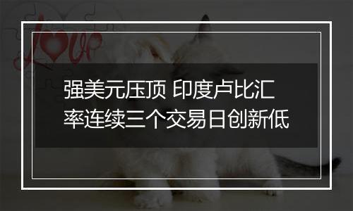 强美元压顶 印度卢比汇率连续三个交易日创新低