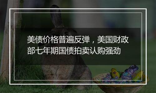 美债价格普遍反弹,美国财政部七年期国债拍卖认购强劲