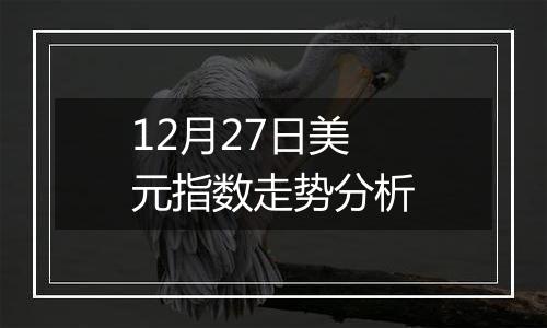 12月27日美元指数走势分析
