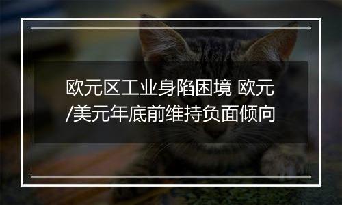欧元区工业身陷困境 欧元/美元年底前维持负面倾向