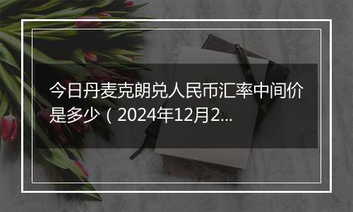今日丹麦克朗兑人民币汇率中间价是多少(2024年12月27日)