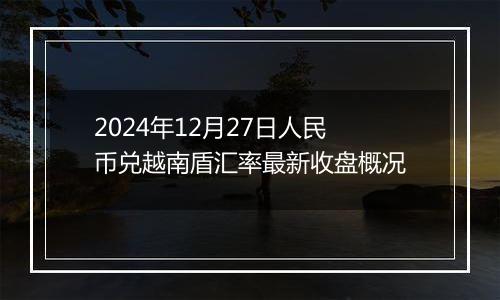 2024年12月27日人民币兑越南盾汇率最新收盘概况