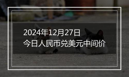 2024年12月27日今日人民币兑美元中间价