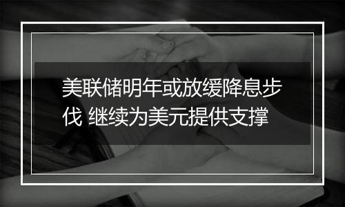 美联储明年或放缓降息步伐 继续为美元提供支撑