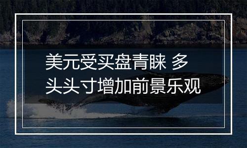美元受买盘青睐 多头头寸增加前景乐观