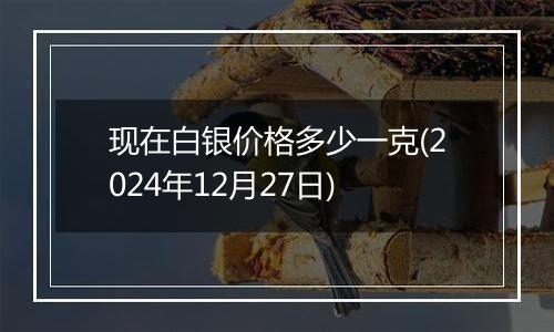 现在白银价格多少一克(2024年12月27日)