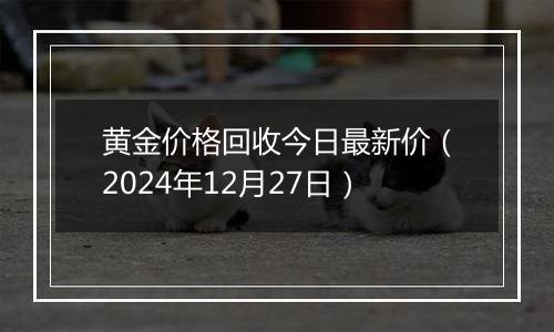 黄金价格回收今日最新价(2024年12月27日)