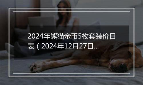 2024年熊猫金币5枚套装价目表（2024年12月27日）