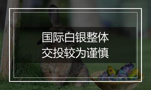 国际白银整体交投较为谨慎