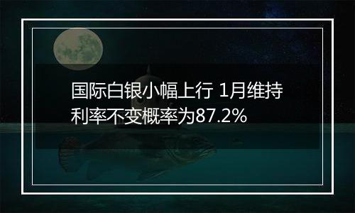 国际白银小幅上行 1月维持利率不变概率为87.2%