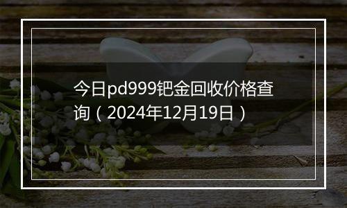 今日pd999钯金回收价格查询(2024年12月19日)