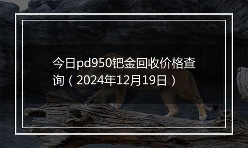 今日pd950钯金回收价格查询(2024年12月19日)