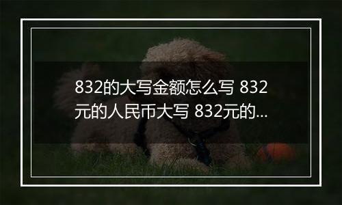 832的大写金额怎么写 832元的人民币大写 832元的数字大写