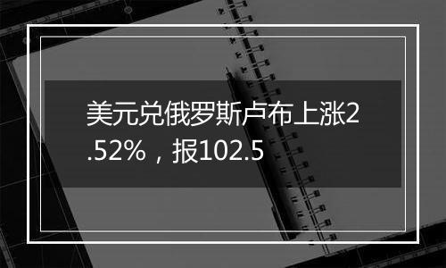 美元兑俄罗斯卢布上涨2.52%,报102.5
