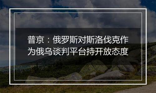 普京:俄罗斯对斯洛伐克作为俄乌谈判平台持开放态度