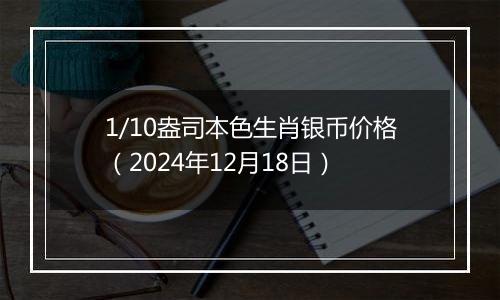 1/10盎司本色生肖银币价格(2024年12月18日)