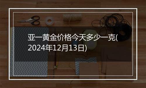 亚一黄金价格今天多少一克(2024年12月13日)