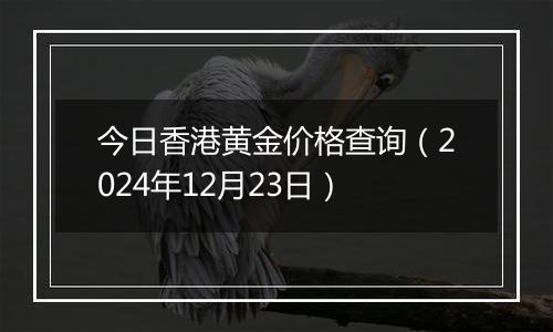 今日香港黄金价格查询(2024年12月23日)