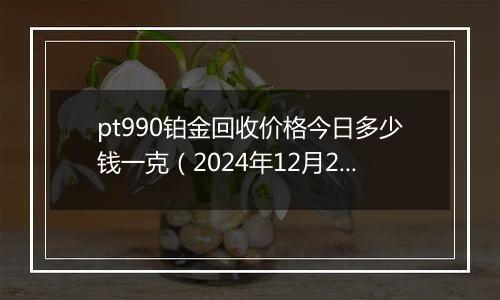 pt990铂金回收价格今日多少钱一克(2024年12月28日)
