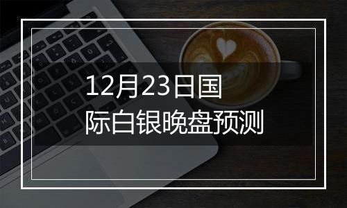 12月23日国际白银晚盘预测