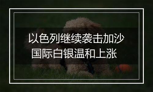 以色列继续袭击加沙 国际白银温和上涨
