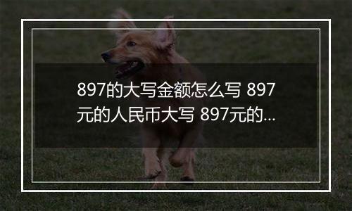 897的大写金额怎么写 897元的人民币大写 897元的数字大写