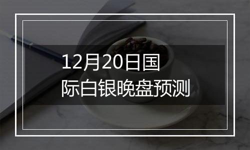 12月20日国际白银晚盘预测