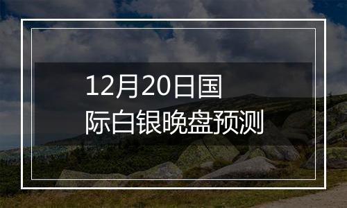 12月20日国际白银晚盘预测