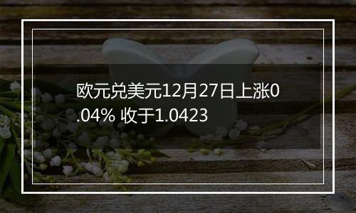 欧元兑美元12月27日上涨0.04% 收于1.0423