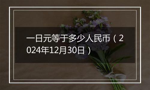 一日元等于多少人民币(2024年12月30日)