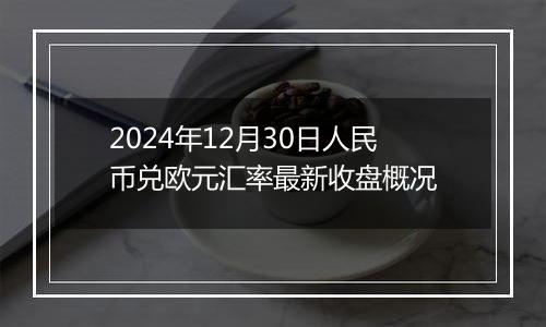 2024年12月30日人民币兑欧元汇率最新收盘概况