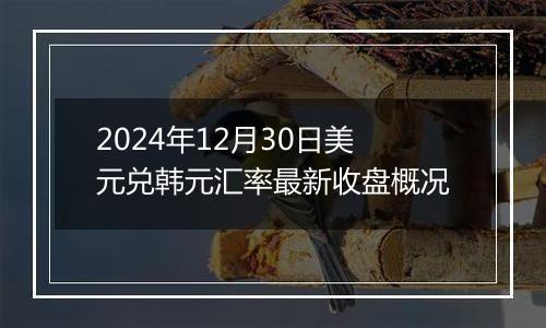 2024年12月30日美元兑韩元汇率最新收盘概况