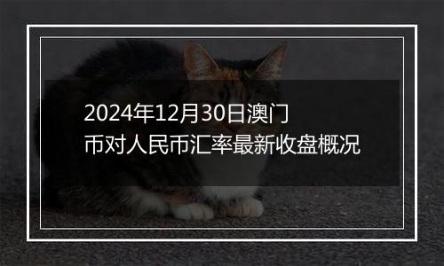 2024年12月30日澳门币对人民币汇率最新收盘概况